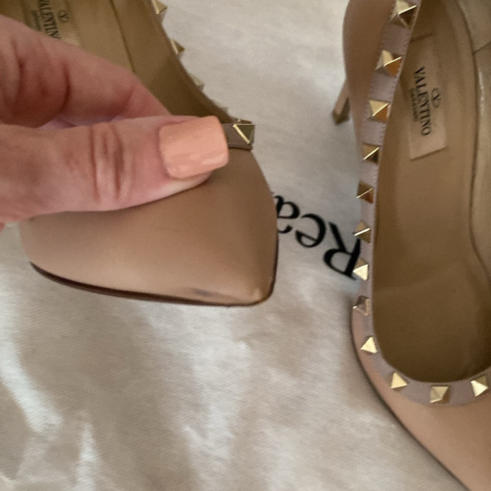Auth. Valentino Rockstud Heels. Sz. 36. Nude. - Picture 14 of 14